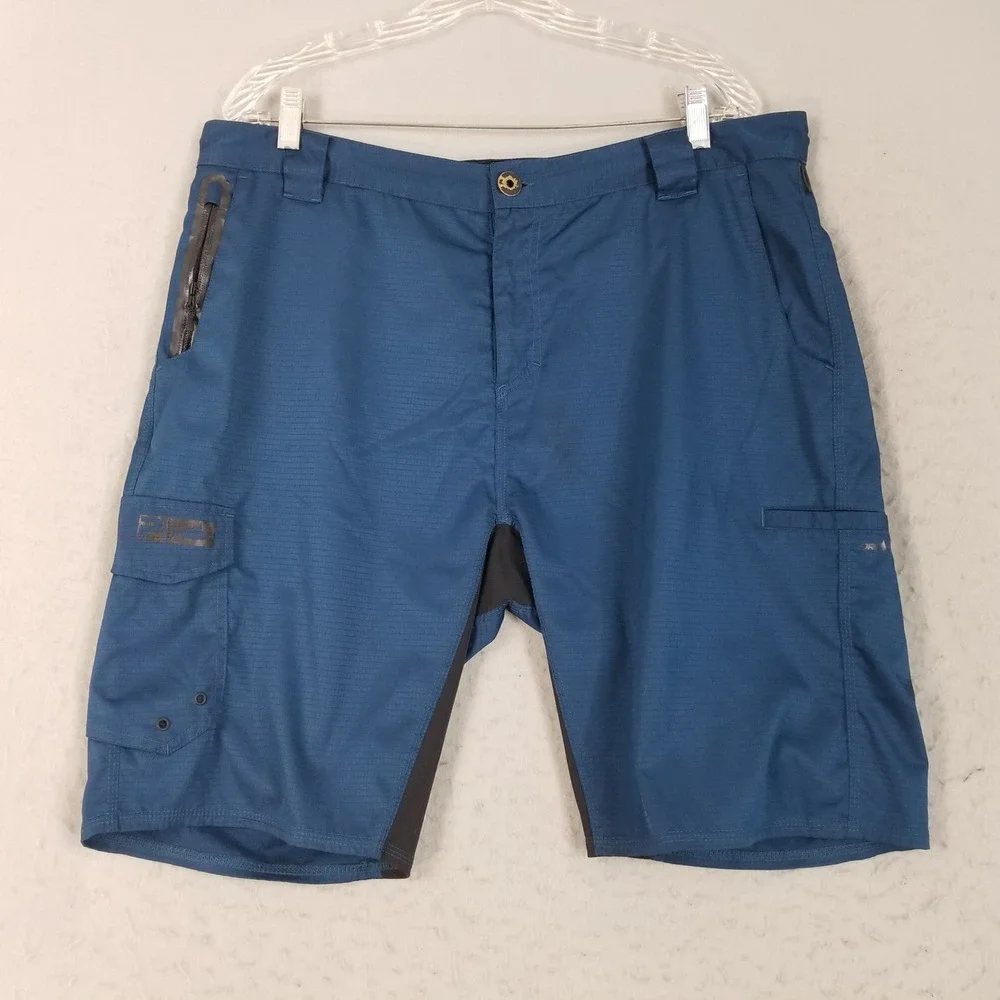Pelagic Shorts Mens 36 Blue Deep Sea Fishing Ripstop Cargo Technical Boardshorts